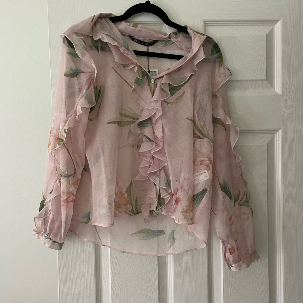Zara ruffle blouse